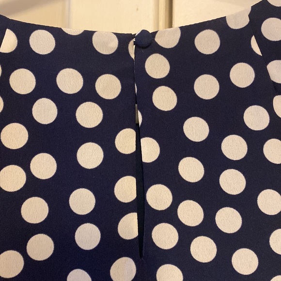 J Crew Navy Blue and White Polka Dot Shift Dress - Picture 6 of 6